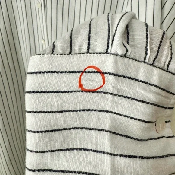 NILI LOTAN Loria Tunic Shirt Dress WITH ORIGINAL TAG Linen Cotton Stripe Size M - Picture 16 of 16